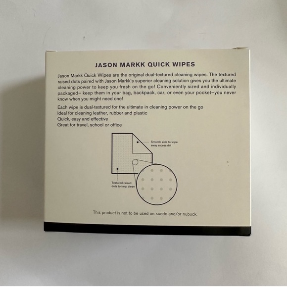 NIB Jason Markk Quick Wipes Premium Dual Textured Cleaning Wipes 30 Count - Picture 8 of 10